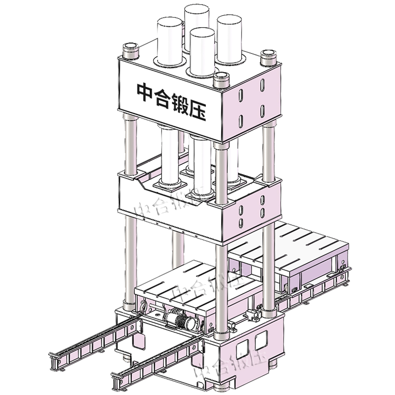 復合材料模壓成型設備_1500噸液壓機_雙移動工作臺